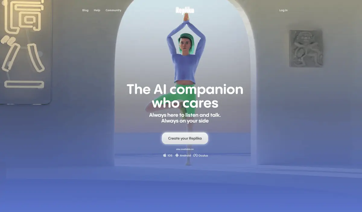 Replika app interface preview